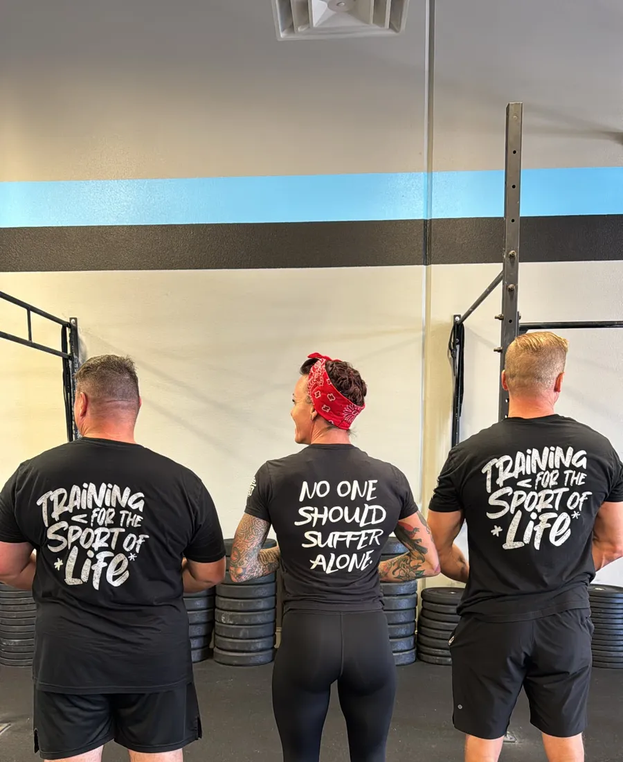 DRIVEN Strength and Conditioning members in Temecula wearing Training for the Sport of Life shirts